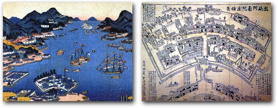 The “fan-shaped” island of Dejima