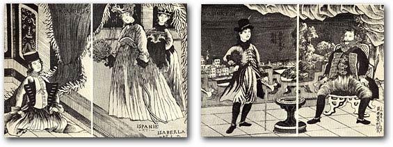 Illustrations from a Japanese book about the United States