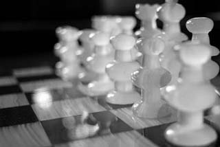 Photograph of a chess set. Photograph of a chess set.